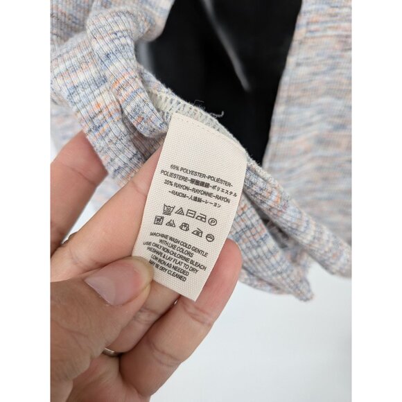 We The People Turtleneck Top Size XS Ribbed Knit Tunic Slit Back Minimalist Cozy - Picture 7 of 7